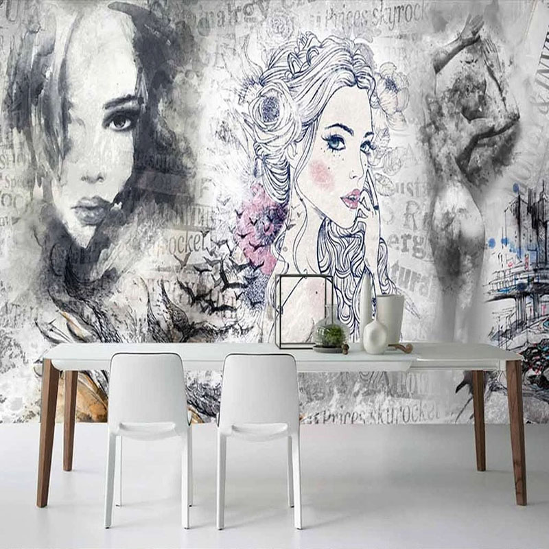 Makeup Beauty House - Niestandardowy Mural 3D Retro Moda Uroda