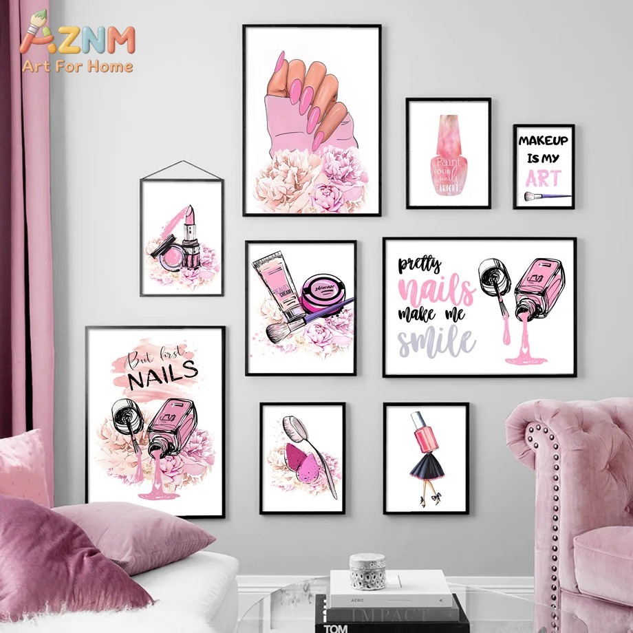 AZNM Różowe Paznokcie Makijaż  – Makeup Is Beauty Quotes recenzja i cena