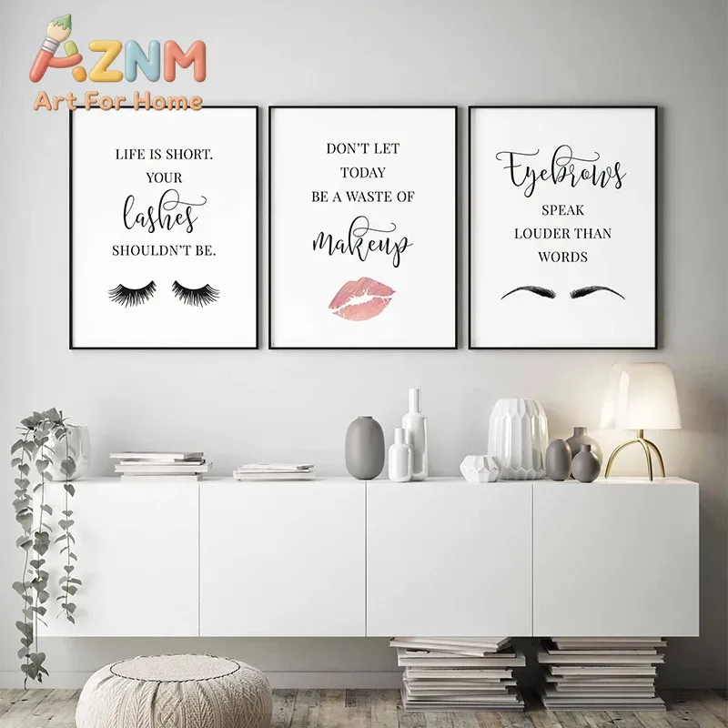 Plakat z cytatami o makijażu,  – Makeup Is Beauty Quotes recenzja i cena