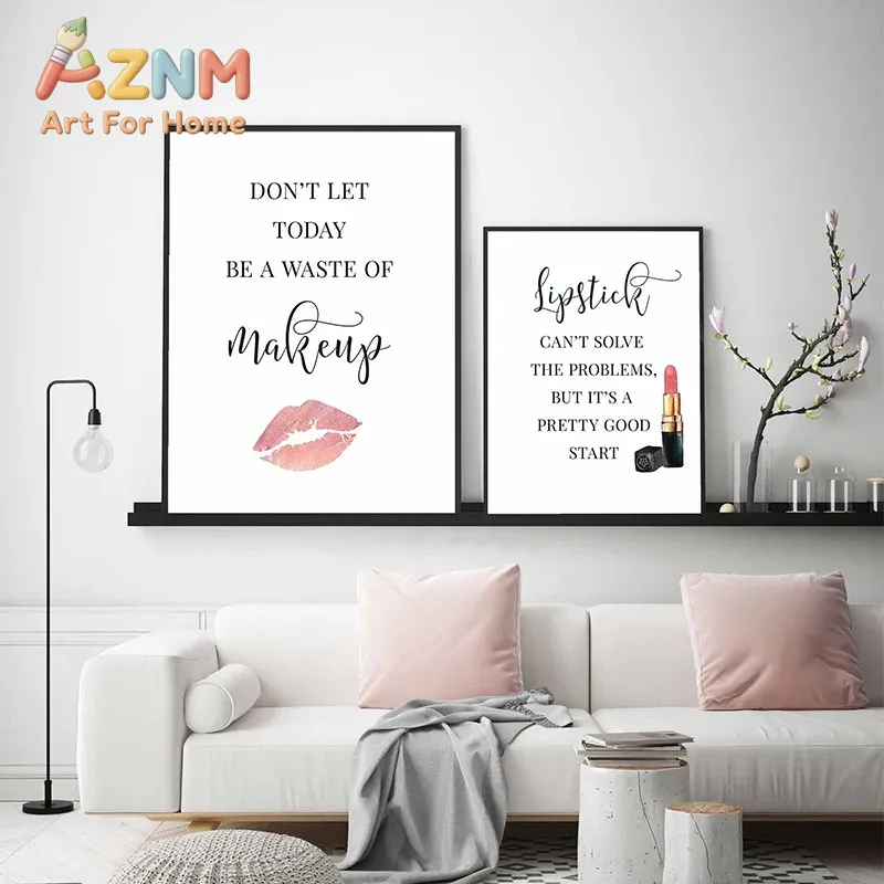 Plakat z cytatami o makijażu,  – Makeup Is Beauty Quotes recenzja i cena