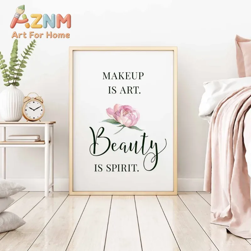Plakat z cytatami o makijażu,  – Makeup Is Beauty Quotes recenzja i cena